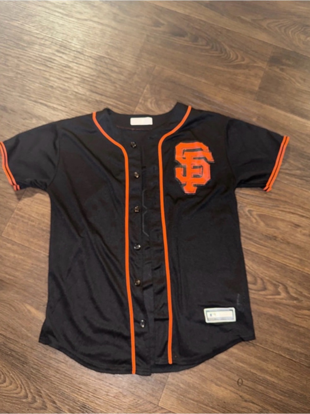 San Francisco Giants Kids Black & Orange Button Jersey